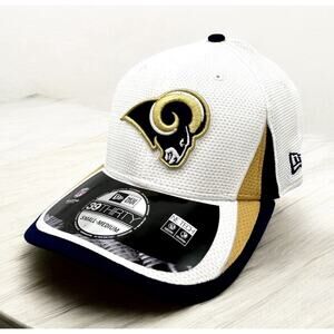 NEW ERA Los Angeles Rams 39THIRTY Stretch Flex Hat Cap Small-Medium White